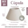 Cúpula Clássica de Abajur Luminária 15x12x21cm Tecido Algodão Soquete Nacional Ref 19 Bege - 1