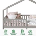 Ver mais imagens de Cama Montessoriana Madeira Maciça Casa com Estrado Lisan Cinza Idimex