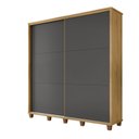 Ver imagem 2 de Guarda-Roupa Casal Monte Carlo com 2 Portas de Correr 4 Gavetas Internas e Maleiros Cinza/Cinamomo/Grafite