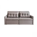 Ver imagem 2 de Sofa 3 Lugares Retratil e Reclinavel 216cm em Linho Dimas