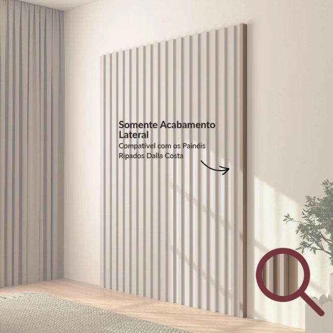 Fechamento Lateral para Painel Ripado Mdf 183cm Freijó Madeirado P10 Dalla Costa Fendi - 1