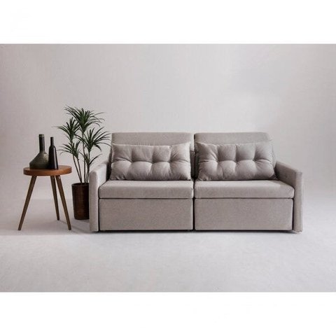 Sofa 3 Lugares Retratil E Reclinavel 196Cm Linho Dimas