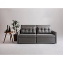 Ver imagem 1 de Sofa 3 Lugares Retratil e Reclinavel 196cm Linho Cinza Dimas