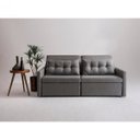 Ver imagem 1 de Sofa 3 Lugares Retratil E Reclinavel 196Cm Linho Cinza Dimas 
