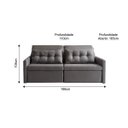 Ver imagem 3 de Sofa 3 Lugares Retratil E Reclinavel 196Cm Linho Cinza Dimas 