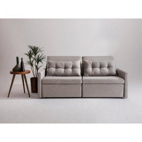 Sofa 2 Lugares Retratil e Reclinavel 176cm Linho Dimas