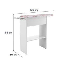 Taboa de Passa Roupa Miami Amelia C/ Bau e Nichos Suporte Cabide - Branco - 4