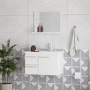 Ver imagem 1 de Kit Banheiro em Aço Caja 62 cm Branco c/ Lavatório