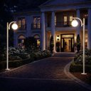 Ver imagem 4 de Kit 4 Postes para Iluminação Bivolt Branco sem Globo Alumínio 2m Praça Global Dital