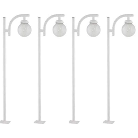 Kit 4 Postes para Iluminação Bivolt Branco sem Globo Alumínio 2m Praça Global Dital