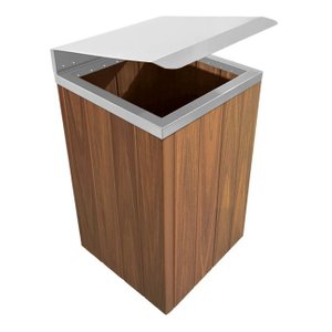 Lixeira de Madeira Plástica -cinza- 96 L