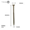 Parafuso Chipboard Phillips Stein 4.5x60 Caixa 250 Pçs - 6