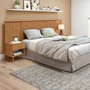 Ver imagem 1 de Cabeceira Regulável Painel Ripado Pés Palito em Madeira Like