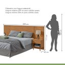 Ver imagem 3 de Cabeceira Casal Queen Ripado com 2 Mesas de Cabeceira Like Marrom Amêndoa Clean