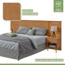 Ver imagem 7 de Cabeceira Casal Queen Ripado com 2 Mesas de Cabeceira Like Marrom Amêndoa Clean