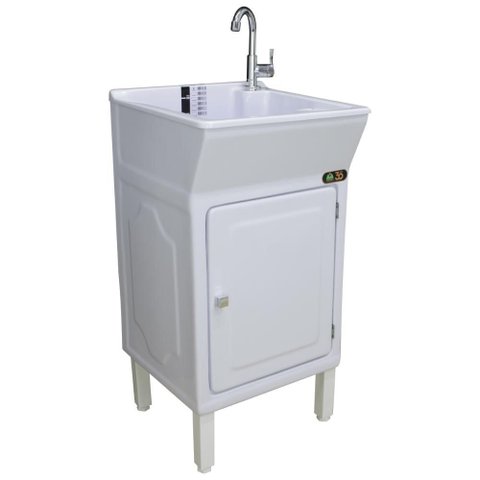 Tanque Lavanderia 22 Litros Fibra para Torneira de Bancada Cor:branco