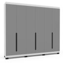 Ver imagem 2 de Roupeiro Casal Madri 6 Portas 4 Gavetas 242x214cm Cinza/Branco 250702