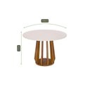 Ver imagem 3 de Mesa de Jantar Redonda em MDF e Vidro Pitanga Natuame 109cm Marrom/Madeira/Off White