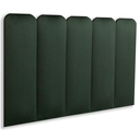 Ver imagem 1 de Cabeceira Solteiro Modulada Arredondada Cama Box Veludo Verde Musgo