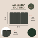 Ver imagem 2 de Cabeceira Solteiro Modulada Arredondada Cama Box Veludo Verde Musgo