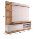 Ver imagem 4 de Home Theater Braga para TV até 65 Polegadas com LED 1 Porta 4 Nichos Freijó/Off White - Bela Móveis