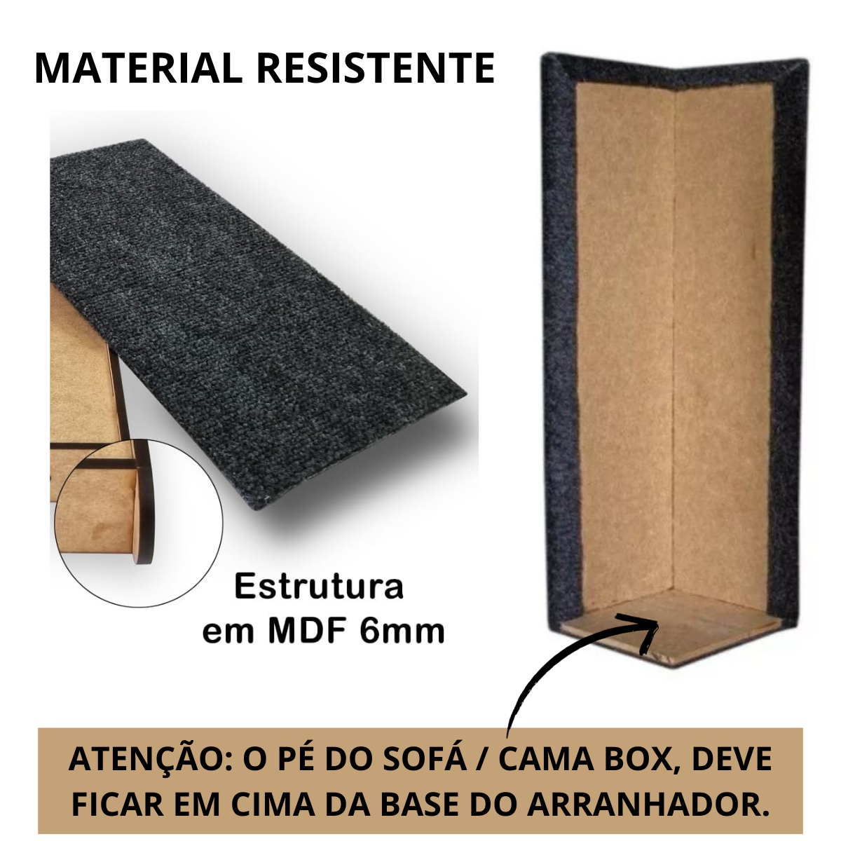 Arranhador para Gatos Protetor Canto Sofá, Cama Box com 2 Un - 4