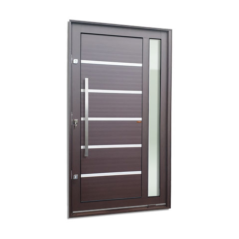 Porta Pivot.Alumínio Lamb.Miraggio c/Pux.e.Elite Marrom Corten 216x120 Brimak