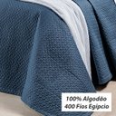 Ver imagem 2 de Kit Cobre Leito Tamanho Super King 400 Fios Egípcio 100% Algodão Azul 3 Peças