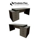 Ver imagem 4 de Mesa Escritório Executiva 170cm a 192cm 3 Gavetas Pé Painel F5