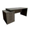 Ver imagem 3 de Mesa Escritório Executiva 170cm a 192cm 3 Gavetas Pé Painel F5