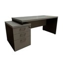 Ver imagem 3 de Mesa Escritório Executiva 170cm a 192cm 3 Gavetas Pé Painel F5