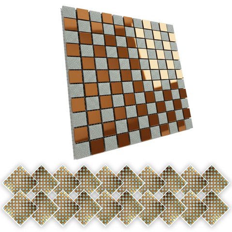 Pastilha De Vidro Autocolante Kit 20 Uni Parede Cozinha Banheiro Decorativa Facil Aplicacao Reforma 
