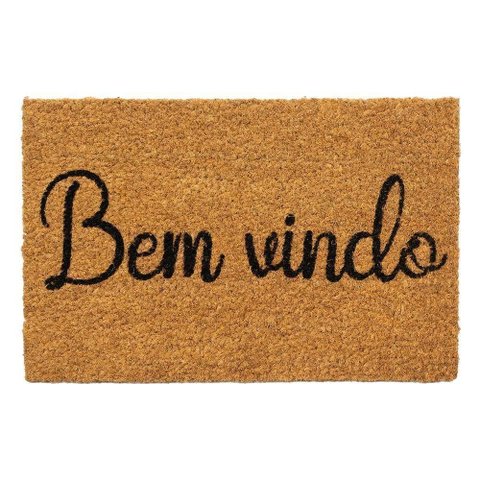 Capacho Fibra de Coco Sergipe 01 Bege-preto 0,30x0,45m