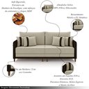 Ver imagem 3 de Sofá Montecarlo 2 Lugares 192cm Veludo/pu Bege/marrom