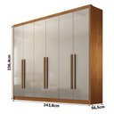 Ver imagem 2 de Guarda Roupa Casal Linea Plus 6 Portas 4 Gavetas Cinamomo Fendi - Novo Horizonte