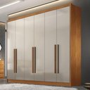 Ver imagem 4 de Guarda Roupa Casal Linea Plus 6 Portas 4 Gavetas Cinamomo Fendi - Novo Horizonte