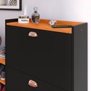 Ver imagem 5 de Sapateira Hall Entrada 2 Gaveta Basculante Puxador Concha Banco Prateleira Sala Quarto Retrô - Rpm