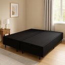 Ver imagem 5 de Cama Preta Corino Box Bau King 1,93cm Premium Blindada Super Reforçada