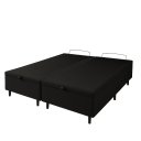 Ver imagem 1 de Cama Preta Corino Box Bau King 1,93cm Premium Blindada Super Reforçada