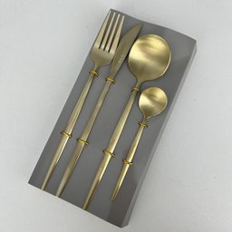 Faqueiro Ópera Lyor 16 Peças Aço Inox Dourado - 3