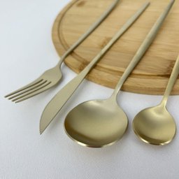 Faqueiro Ópera Lyor 16 Peças Aço Inox Dourado - 4