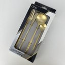 Ver imagem 2 de Faqueiro Ópera Lyor 16 Peças Aço Inox Dourado