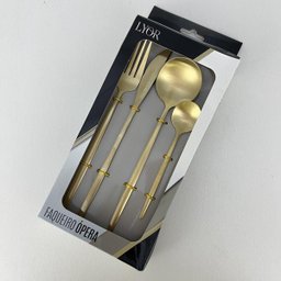 Faqueiro Ópera Lyor 16 Peças Aço Inox Dourado - 2
