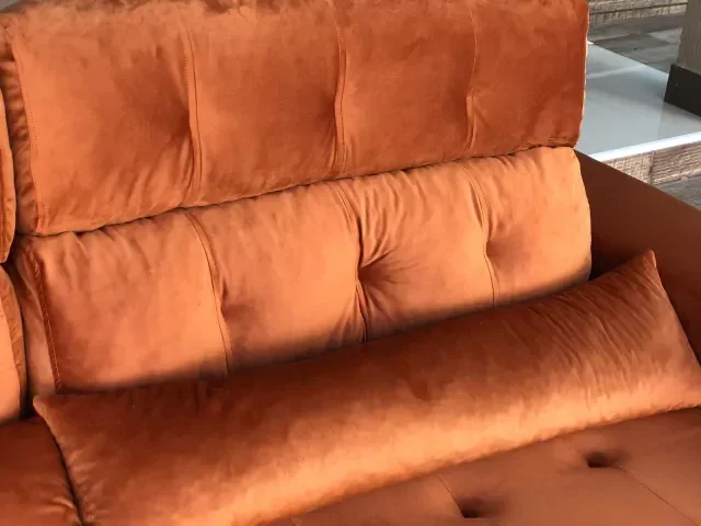 Sofá retrátil com encosto reclinável almofadas:Terracota - 7