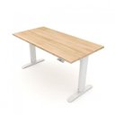 Ver imagem 3 de Mesa para Escritório com Regulagem Elétrica de Altura Bivolt Baher 140cm Branca E Carvalho
