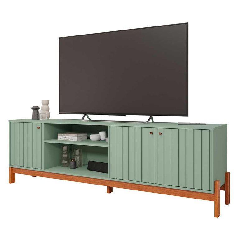 Rack Bancada para Tv 100% Mdf Holanda Permobili Salvia/cinamomo