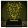 Luminária Led 3d | Bisão Búfalo | Abajur - 1