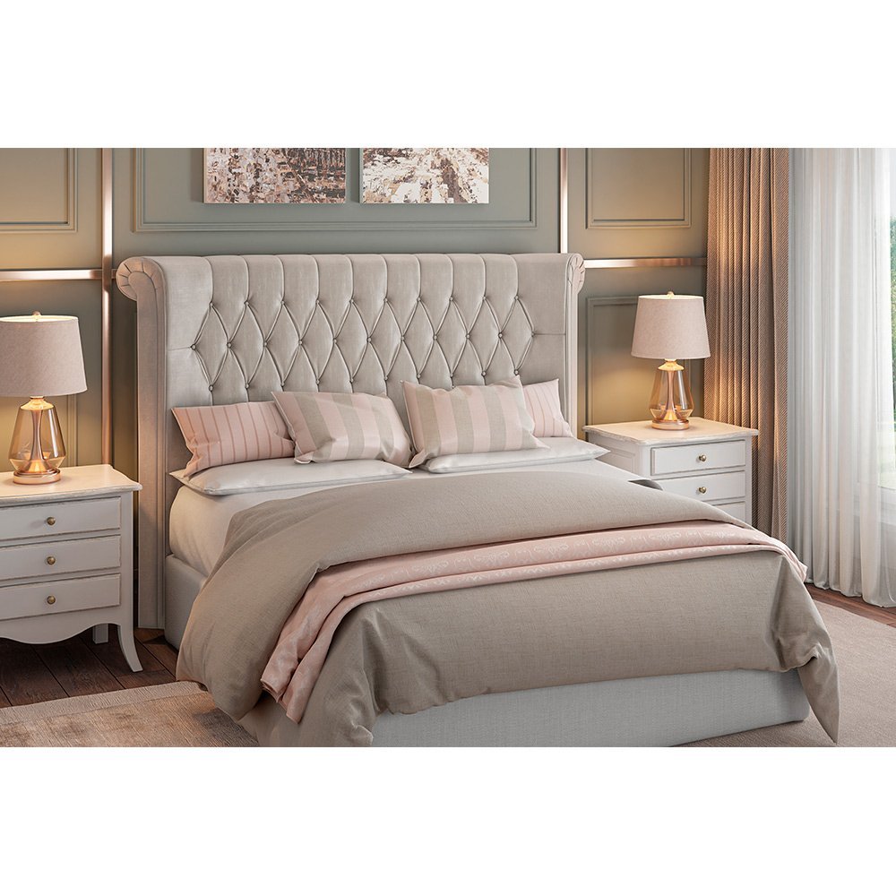 Cabeceira para Cama Box Queen 202cm Sophy Pu Off White - Sallar Home - 3