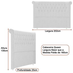 Cabeceira para Cama Box Queen 202cm Sophy Courino Off White - Sallar Home - 2