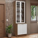 Ver imagem 1 de Kit Balcão + Cristaleira 70 Cm Vik Madesa 02 Rustic/branco